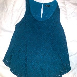 Aritzia sleeveless teal blouse